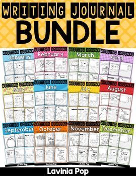 Preview of Back to School Writing Journal Prompts BUNDLE