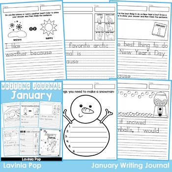 January Writing Journal Prompts by Lavinia Pop | TPT