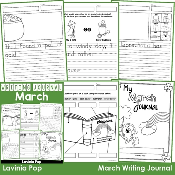 Preview of March Writing Journal Prompts