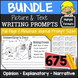Writing Journal Prompts with Pictures Complete School Year Bundle