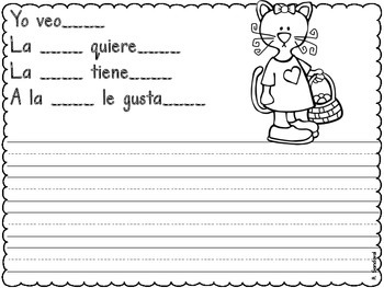 Writing Journal with Sentence Frames APRIL in Spanish by Angelica Sandoval