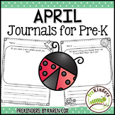 Writing Journals Prompts: APRIL Preschool Kindergarten PreK