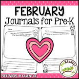 Writing Journals Prompts: FEBRUARY Preschool Kindergarten PreK
