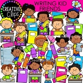 Writing Kid Friends in the Classroom Clipart {Writing Clipart}