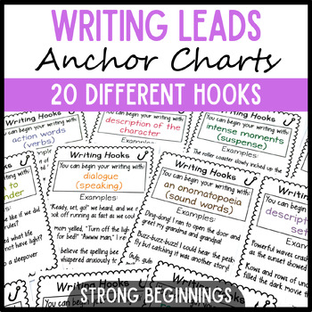 Preview of Writing Leads Hooks for Narrative & Informational Descriptive Sentence Writing