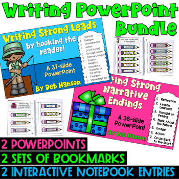 Preview of Writing Leads and Endings Bundle: Two PowerPoints for Narrative Writing Lessons