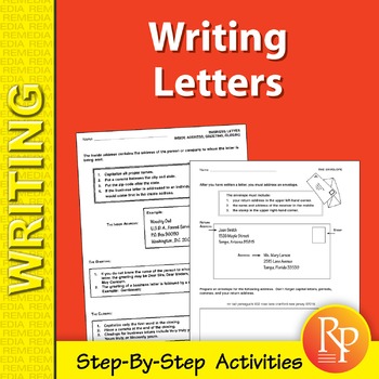 Preview of WRITING LETTERS- Step-by-Step: Address Envelopes, Invitations, Business Letters