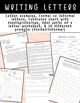 Preview of Writing Letters: All you need (differentiated examples & prompts)