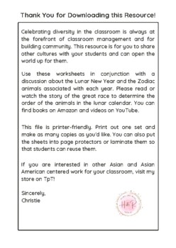 Preview of Writing Letters Worksheets - Lunar New Year