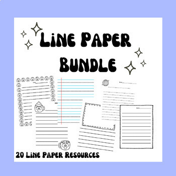 Preview of Writing Line Paper Worksheets with Different Themes + Picture boxes
