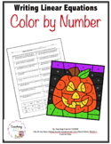 Writing Linear Equations Coloring Activity Halloween