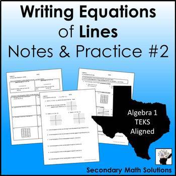Preview of Writing Equations of Lines Notes & Practice #2