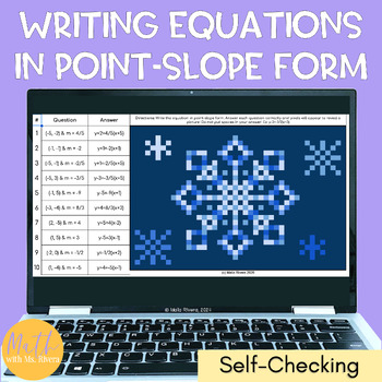 Preview of Writing Linear Equations Point Slope Form from Point & Slope Digital Pixel Art
