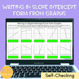 Writing Linear Equations Slope Intercept Form from Graphs 