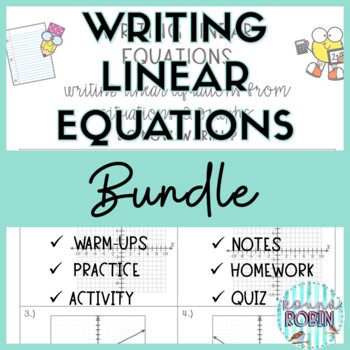 Preview of Writing Linear Equations from Situations and Graphs Guided Notes Homework Bundle