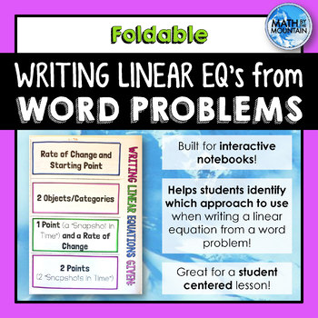 Preview of Writing Linear Equations from Word Problems & Applications Foldable
