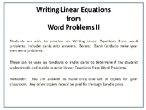 Writing Linear Equations from Word Problems y=mx+b