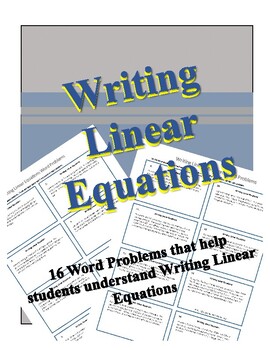 Preview of Writing Linear Equations from Word Problems (y=mx+b)