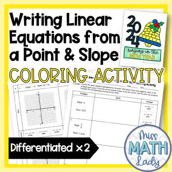 Preview of Writing Linear Equations from a Point and Slope Coloring Activity
