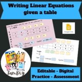 Writing Linear Equations given a table of values