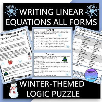 Preview of Writing Linear Equations in All Forms Logic Puzzle