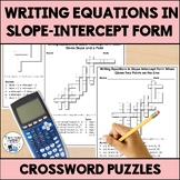 Writing Linear Equations in Slope-Intercept Form Crossword