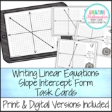 Writing Linear Equations in Slope Intercept Form Task Card