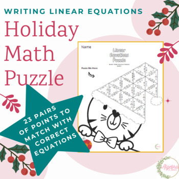 Preview of Writing Linear Equations using Two Points Holiday Math Puzzle Activity