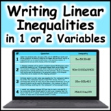 Writing Linear Inequalities in One Variable or Two Variables