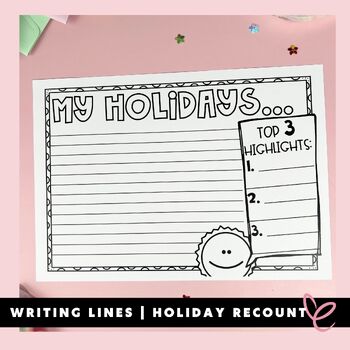 Preview of Writing Lines | Holiday Recount