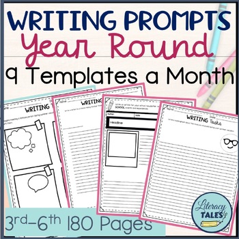 Preview of Writing Center Activities Literacy Stations Monthly Themes & Prompts Year- Round