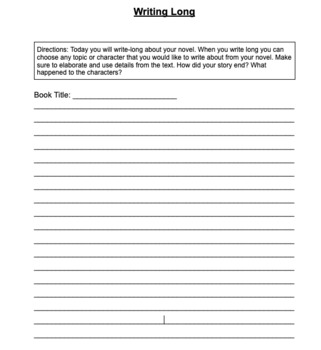 Writing Long by Hill's Classroom Essentials | TPT