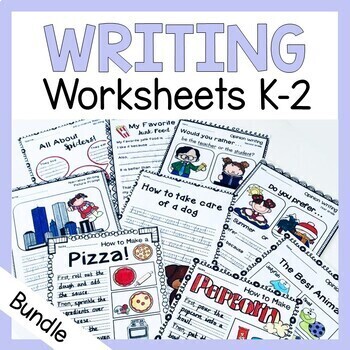 Preview of Writing Worksheets and Prompts Mega Bundle Kindergarten 1st and 2nd Grade