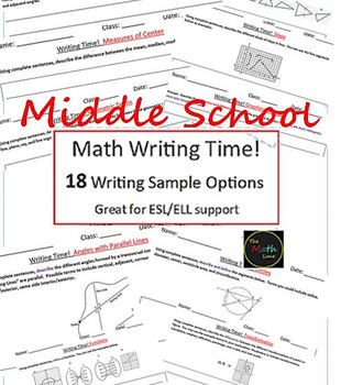 Preview of Writing Math Time! Middle School....ESL/TELPAS Journal STAAR