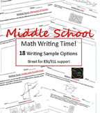 Writing Math Time! Middle School....ESL/TELPAS Journal STAAR