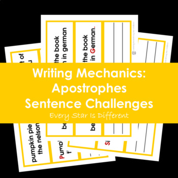 Preview of Writing Mechanics: Apostrophes Sentence Challenges