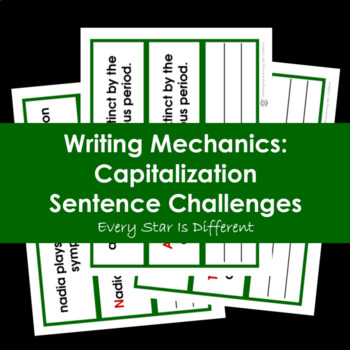 Preview of Writing Mechanics: Capitalization Sentence Challenges