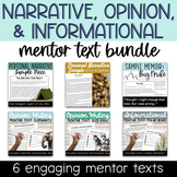 Writing Mentor Text Bundle - Sample Narrative, Opinion, & 