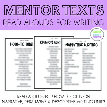 Preview of Writing Mentor Text, Read Aloud For Writing, Writing Genre Texts