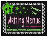 {FREE} K-6 Common Core Writing Menu Set - Six Traits and F
