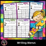 Writing Menus - Independent and Distance Learning