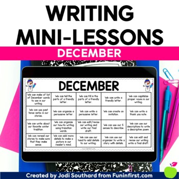 Preview of Writing Mini-Lessons for December