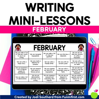 Preview of Writing Mini-Lessons for February