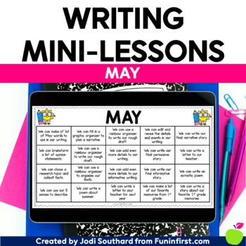 Preview of Writing Mini-Lessons for May