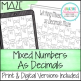 Writing Mixed Numbers as Decimals Worksheet - Maze Activity