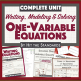 Writing, Modeling & Solving ONE VARIABLE EQUATIONS Complet