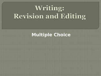 Preview of Writing Multiple Choice