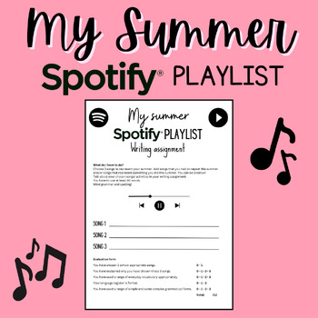 Preview of Writing - My Summer Spotify Playlist