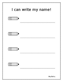 Writing Name Practice by Miss Hunter's Chalkboard | TPT