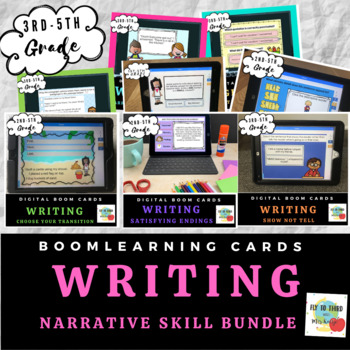 Preview of Writing Narrative Skills Bundle- Boom Cards- Distance Learning